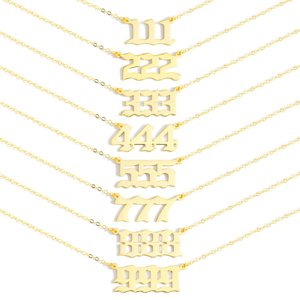 ANGEL NUMBER CURB NECKLACE - SILVER / GOLD – TEAL MARKET