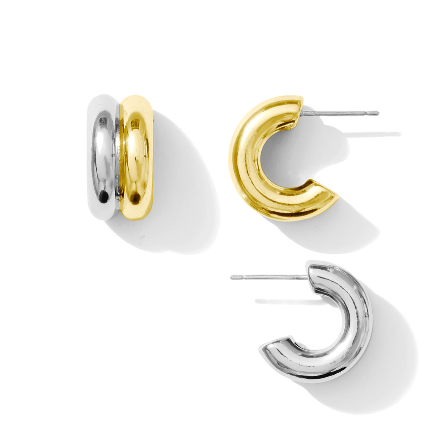 VALLE DUO HOOPS - GOLD/SILVER