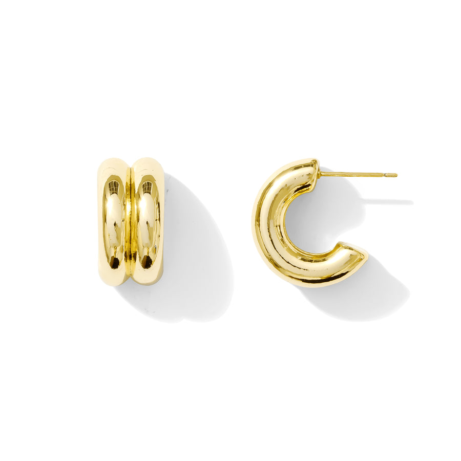 VALLE DUO HOOPS - GOLD/GOLD